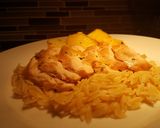 A picture of step 4 of Peaches and chicken.