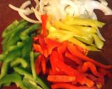 A picture of step 1 of sunshine's beef fajitas.