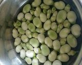 A picture of step 1 of Vickys Broad Bean Salad & Tomato Dill Sauce, GF DF EF SF NF.