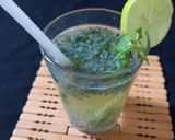 A picture of step 4 of Lemon mint chia seeds chilled.