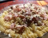 Foto del paso 3 de la receta: Fideos en crema con jamón y nuez