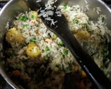 A picture of step 2 of The Green Harmony plate 🍚🥗.
