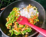 A picture of step 5 of Stir-fried Red Rice and Veggies.