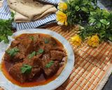 A picture of step 4 of Gosht ka salan.