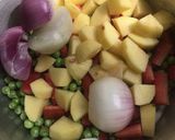 A picture of step 1 of Achari Sabzi.