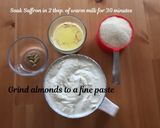 A picture of step 1 of Badam Halwa.