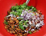 A picture of step 2 of Chana-n-Moong Jor Garam Chaat.