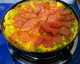 Hình bước làm 3 của món Trứng chiên lạp xưởng