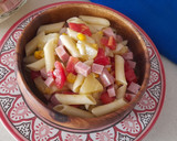 Foto del paso 5 de la receta: Ensalada de pasta hawaiana -con aceite de albahaca-
