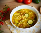 Hình bước làm 4 của món 🌱 Súp Nui Cong Nhỏ Coquillettes Cà Chua Kỷ Tử (Vegan)