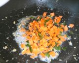 A picture of step 3 of Egg fried Rice with mayo garlic sauce.