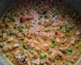 A picture of step 4 of Mushroom Matar Masala.