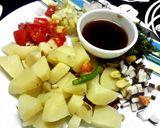A picture of step 1 of Aloo Kabli /Chatpata Potato Chaat.