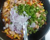 A picture of step 2 of Peri peri chicken macaroni.
