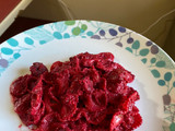 Salsa de betarraga/remolachapara fideos 🍝 (incluye alternativa vegana)