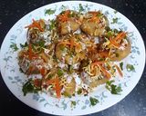 A picture of step 5 of Tricolour Dahi Batata Puri with A Twist.