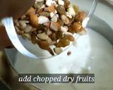 A picture of step 3 of Caramel Egg Pudding with dryfruits.