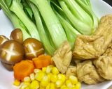 Hình bước làm 1 của món Canh Ngũ Sắc Chay