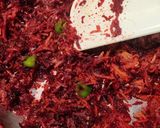 A picture of step 2 of Beet Heart Sandwiches.