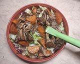 Foto del passaggio 17 della ricetta Insalata tiepida con patate dolci e funghi Pleurotus. Una vera delizia!