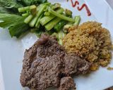 Foto del paso 8 de la receta: Bistec de vacuno con guarnición de Quinoa y Apio