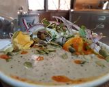 A picture of step 4 of Lentil Cream with Coconut Peanut Butter and Sprouts.