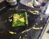 A picture of step 6 of Aloo Vadi or Patra.