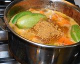 A picture of step 4 of Pointed Gourd, carrots, pearl onions, red lentils stew –chapathi special side dish.