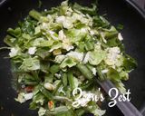 A picture of step 2 of Brussel Sprouts and Flat Beans Stir Fry.