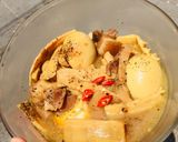 Hình bước làm 5 của món Cơm trưa : thịt,trứng kho măng