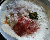 A picture of step 1 of Bhajani thalipeeth.