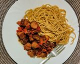 A picture of step 6 of Spaghetti & Sausage.
