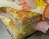 Foto del paso 11 de la receta: Tostado rústico de jamón y queso