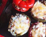 A picture of step 5 of Chicken Stuffed Peppers.