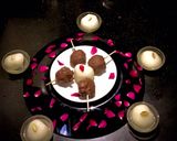A picture of step 6 of Lychee Chocolate rasgulla.