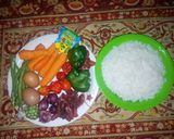 A picture of step 1 of Chinese fried rice.