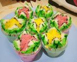 Foto langkah ke 7 dari resep Bolu Kukus Semangka Mekar (ukuran 1/2 kg).