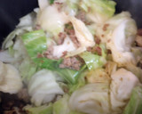 A picture of step 2 of Cabbage with Sausage Batch 2023.