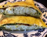 A picture of step 5 of California Farm Handmade Cottage Cheese Stuffed Omelette.