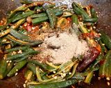 A picture of step 3 of Bhindi Bhaaji /Bhendi ko Tarkari/ Bhindi Sabzi.