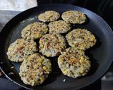 A picture of step 7 of Moong sprout and chana dal tikki.