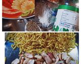 A picture of step 1 of Yellow Kharek Chaat.