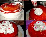 A picture of step 2 of Gel cake recipe without oven.