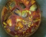 A picture of step 3 of Broad bean seeds and Brinjal sabji.