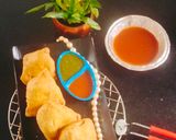 A picture of step 3 of Samosa (potato/peas samosa).
