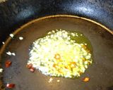 A picture of step 2 of Spring Cabbage and Jako Fish Aglio Olio e Peperoncino.