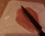 A picture of step 3 of Chicken Paillard.