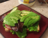 A picture of step 6 of Open Face BLT with Caramelized Bacon n Guac.