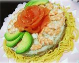 A picture of step 6 of *Doll Festival Dinner* Sushi Cake.