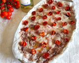 Foto del passaggio 6 della ricetta Carpaccio di Ombrina con pomodorini al forno